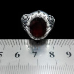 انگشتر گارنت الماس تراش نقره مردانه دست ساز طرح افلاطون - Image 2