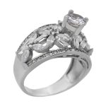 حلقه تک نگین نقره زنانه طرح آویم