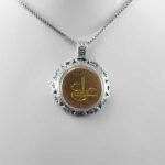 گردنبند حرز امام جواد (ع) نقره طرح دایره ای عین علی(ع) + تربت امام حسین (ع) - Image 3