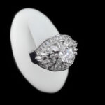 حلقه تک نگین نقره زنانه طرح داروین