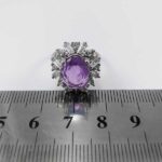 انگشتر آمیتیست الماس تراش نقره زنانه طرح هامان - Image 2