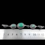 نیم ست زمرد الماس تراش نقره زنانه طرح فاناما - Image 2