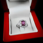 نیم ست یاقوت سرخ الماس تراش نقره زنانه طرح رامک - Image 2