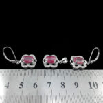 نیم ست یاقوت سرخ الماس تراش نقره زنانه طرح رامک - Image 3