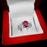 نیم ست یاقوت سرخ نقره زنانه طرح سارم - Image 3