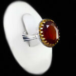 انگشتر گارنت نقره مردانه طرح ثامن