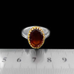 انگشتر گارنت نقره مردانه طرح ثامن - Image 3