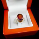 انگشتر گارنت نقره مردانه طرح ثامن - Image 2