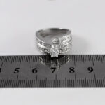 حلقه تک نگین نقره زنانه طرح مهرو - Image 2