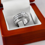 حلقه تک نگین نقره زنانه طرح مهرو - Image 3