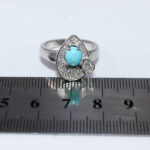 انگشتر فیروزه نیشابوری نقره زنانه طرح اشکام - Image 3