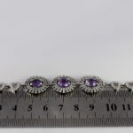 دستبند آمیتیست الماس تراش نقره زنانه طرح آنام - Image 2