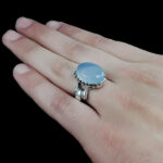 انگشتر عقیق کبود یمنی نقره مردانه طرح سینا - Image 5