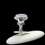 انگشتر عقیق کبود یمنی نقره مردانه طرح سینا - Image 4