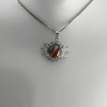 گردنبند عقیق سلیمانی نقره زنانه طرح پاناما - Image 2