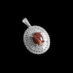 گردنبند عقیق سلیمانی نقره زنانه طرح روسپان - Image 4