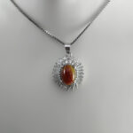 گردنبند عقیق سلیمانی نقره زنانه طرح مانا - Image 3