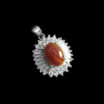 گردنبند عقیق سلیمانی نقره زنانه طرح مانا - Image 4