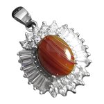 گردنبند عقیق سلیمانی نقره زنانه طرح مانا