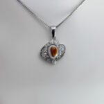 گردنبند عقیق سلیمانی نقره زنانه طرح آیفر - Image 2