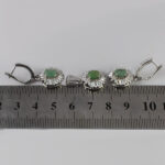 نیم ست زمرد الماس تراش نقره زنانه طرح فردخت - Image 2