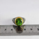 انگشتر الکساندریت الماس تراش نقره مردانه طرح دور طلایی «رقیه خاتون» - Image 2