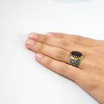 انگشتر گارنت نقره مردانه طرح کیکاووس - Image 4