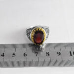 انگشتر گارنت نقره مردانه طرح کیکاووس - Image 3