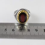 انگشتر گارنت نقره مردانه طرح کاووس - Image 3