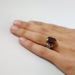 انگشتر گارنت نقره مردانه طرح مهرام - Image 3