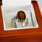انگشتر گارنت نقره مردانه طرح مهرام - Image 2