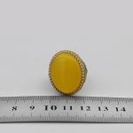 انگشتر شرف الشمس نقره مردانه طرح دورطلایی فاخر یاشار+ حکاکی - Image 4