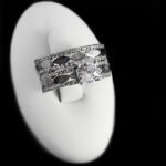 حلقه و پشت حلقه نقره زنانه طرح پیچک