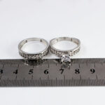 حلقه و پشت حلقه نقره زنانه طرح چند نگین تیهو - Image 2