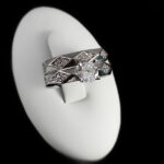 حلقه و پشت حلقه نقره زنانه طرح جانان