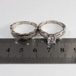 حلقه و پشت حلقه نقره زنانه طرح ژاوا - Image 3