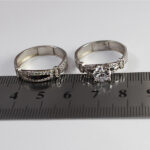 حلقه و پشت حلقه نقره زنانه طرح چند نگین زینت - Image 3