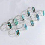 انگشتر فیروزه نیشابوری نقره دست ساز مردانه و زنانه طرح یاس بزرگ + حرز امام جواد (ع) - Image 4