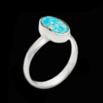 انگشتر فیروزه نیشابوری نقره دست ساز مردانه و زنانه طرح یاس + حرز امام جواد (ع) - Image 6