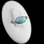 انگشتر فیروزه نیشابوری نقره دست ساز زنانه و مردانه طرح اسفند + حرز امام جواد (ع) - Image 5