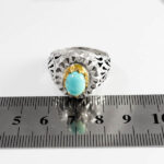 انگشتر فیروزه نیشابوری نقره دست ساز فاخر مردانه طرح یاسر - Image 2