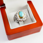 انگشتر فیروزه نیشابوری نقره دست ساز فاخر مردانه طرح یاسر