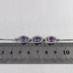 دستبند آمیتیست الماس تراش نقره زنانه طرح نیلا - Image 2