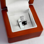 انگشتر عقیق مشکی نقره زنانه طرح نونهال - Image 2