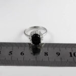 انگشتر عقیق مشکی نقره زنانه طرح هایده - Image 3