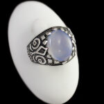 انگشتر عقیق کبود  یمنی نقره مردانه طرح ارشک