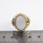 انگشتر نقره عقیق کبود یمنی مردانه طرح دورطلایی البرز - Image 2