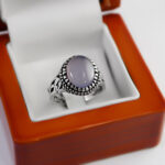 انگشتر عقیق کبود یمنی نقره مردانه طرح آبتین - Image 3