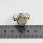 انگشتر عقیق کبود یمنی نقره مردانه طرح بکتاش - Image 2