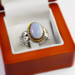 انگشتر عقیق کبود یمنی نقره مردانه طرح پرهام - Image 3